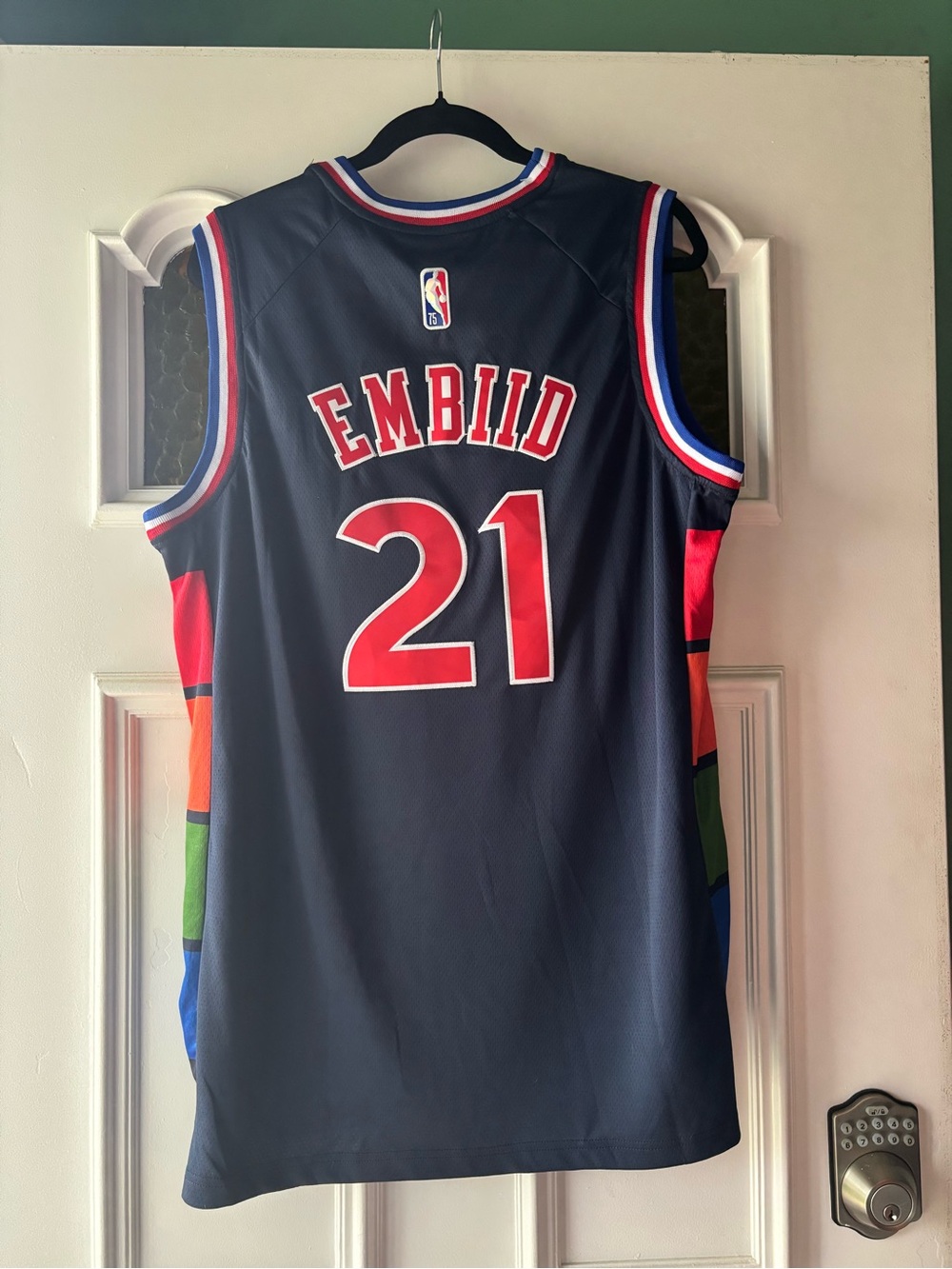 Embiid #21 City edition sixers jersey  NBA Jersey (Back View)